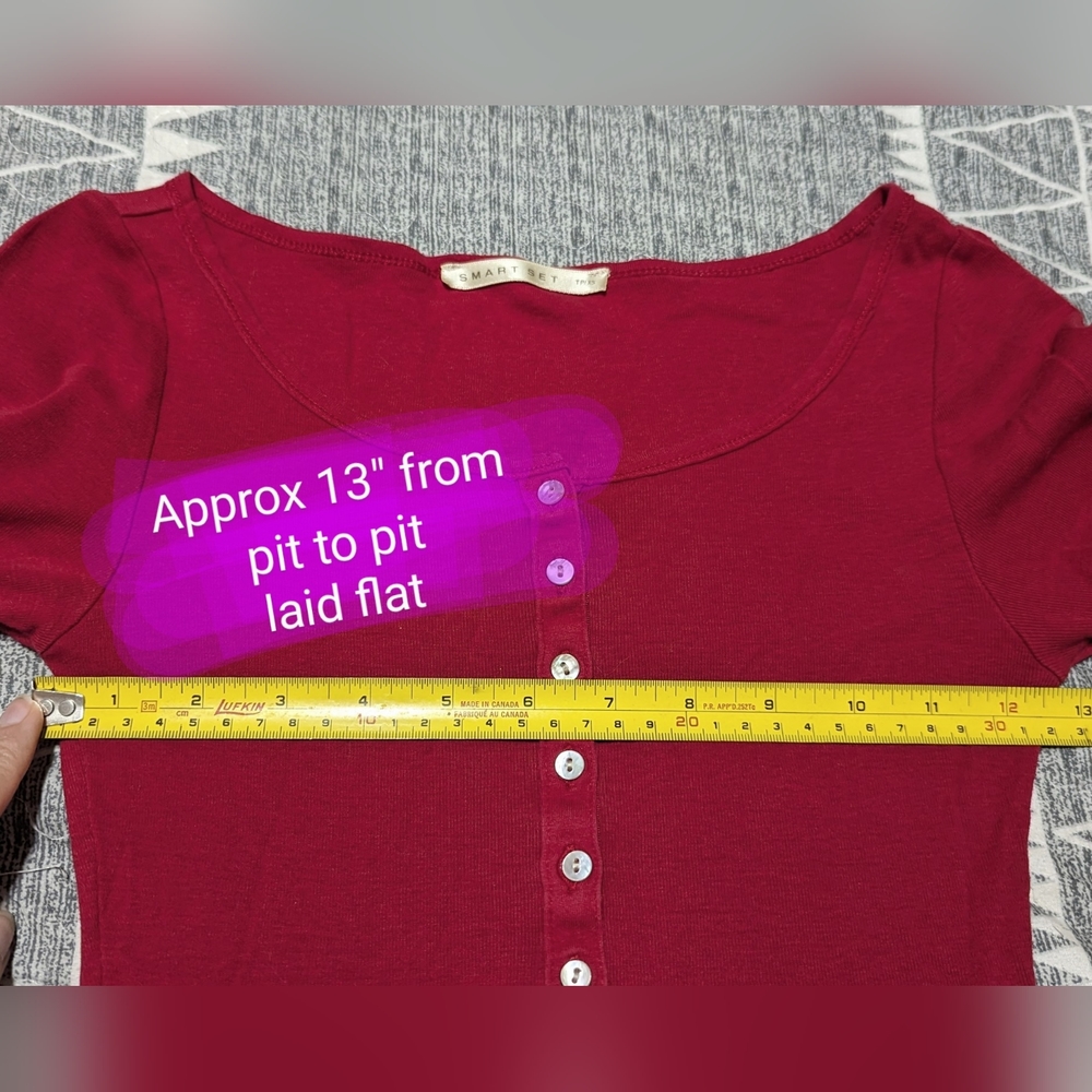 Smart Set ladies Xsmall T shirt, reddish colour, stretchy fabric, EUC - Picture 7 of 12